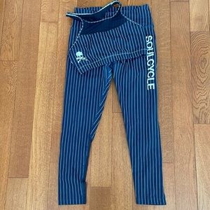 Blue and white striped SoulCycle set